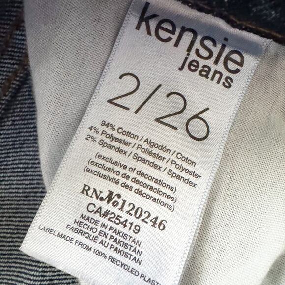 Kensie Jeans Women's Size 2/26 Sz 2 Blue Allie High Rise Slim Straight Preppy - Picture 6 of 13